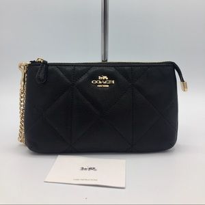 Coach Quilted Leather Wristlet Clutch Wallet Purse